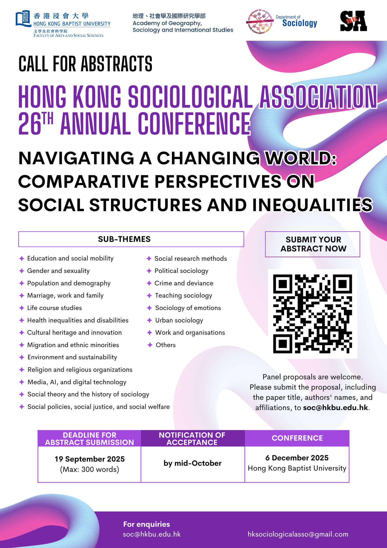 HKSA Call For abstract submission